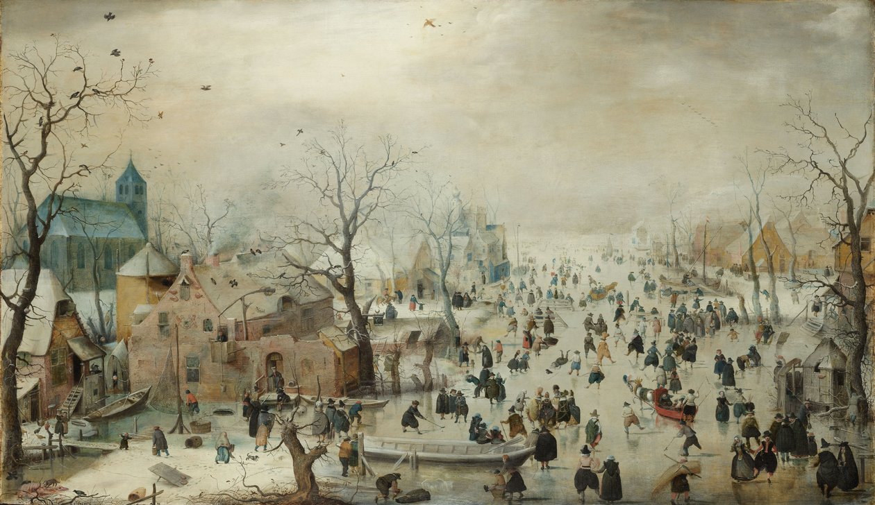 Winterlandschaft mit Schlittschuhläufern von Hendrick Avercamp