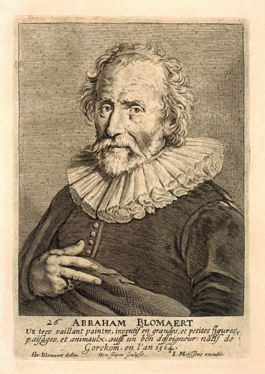 Porträt von Abraham Bloemaert, graviert von Johannes Meyssens von Hendrick Bloemaert