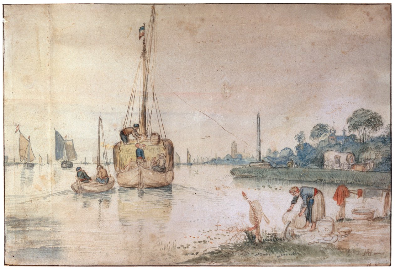 Ein Lastkahn mit Heu von Hendrick Avercamp