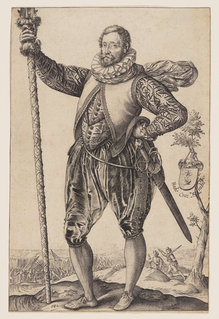 Ein Pikeman nach links gedreht von Hendrick Goltzius