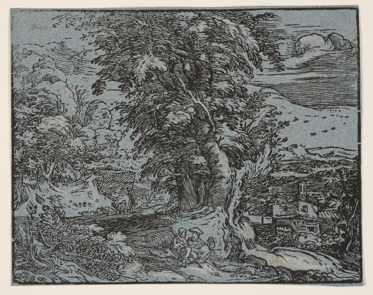 Landschaft mit Schäferpaar von Hendrick Goltzius