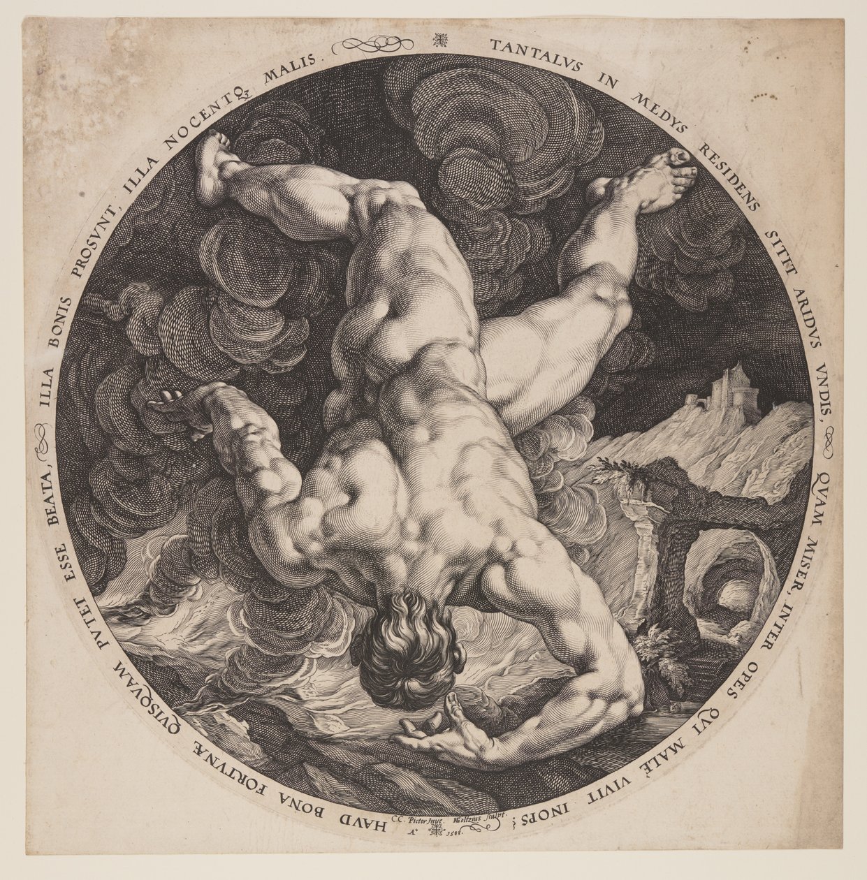 Tantalus, aus Die vier Schandflecken von Hendrick Goltzius