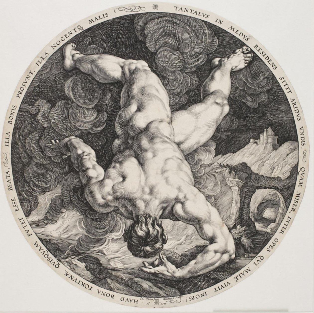 Die vier Schande - Tantalus von Hendrick Goltzius
