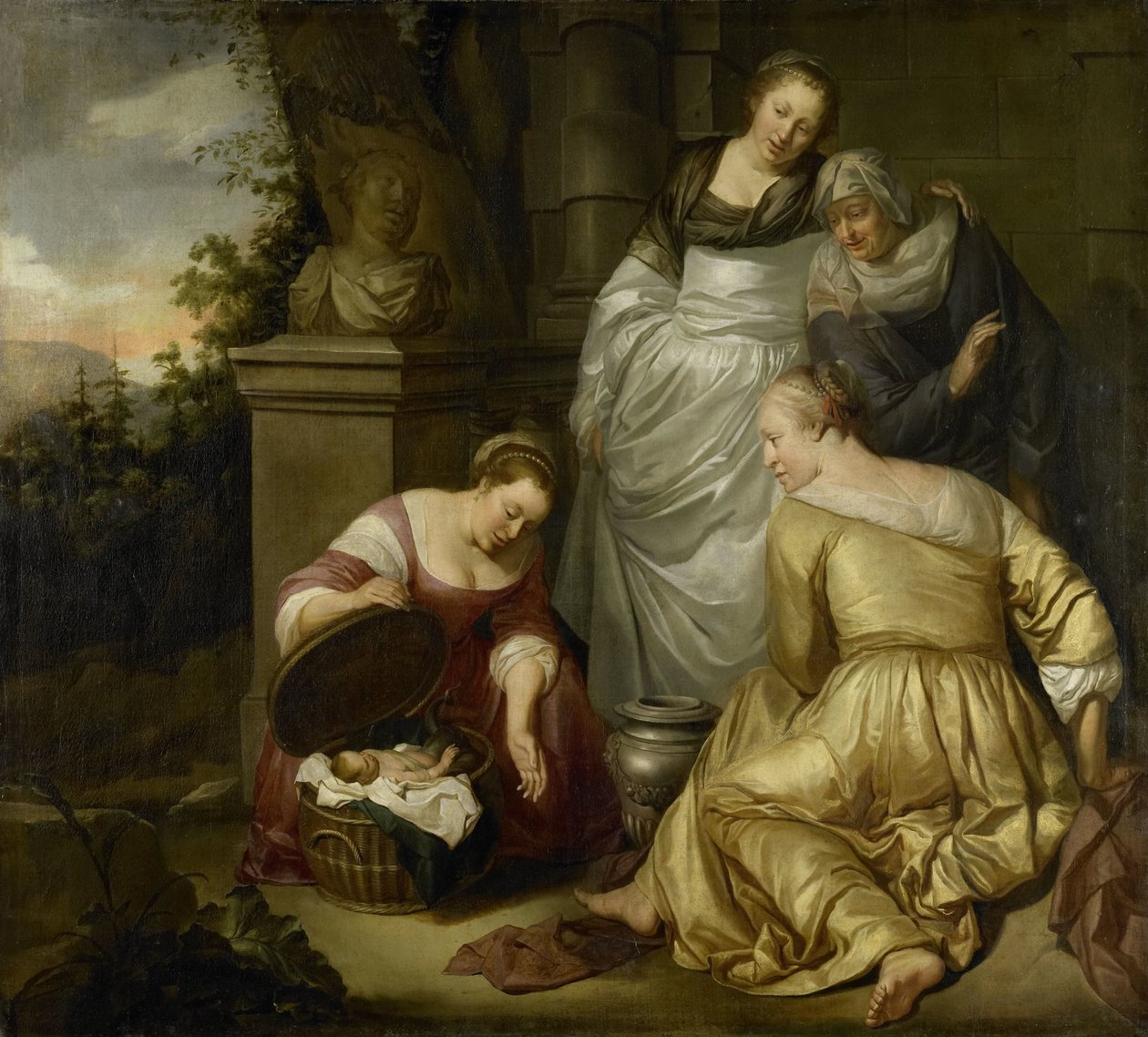Erichthonius wird von den Töchtern des Cecrops gefunden von Hendrick Heerschop