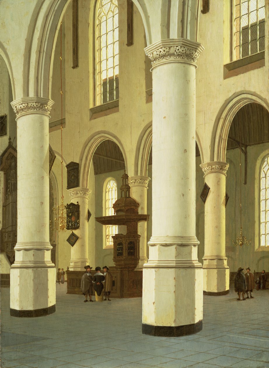 Innenansicht der Oude Kerk in Delft von Hendrik Cornelisz. van Vliet