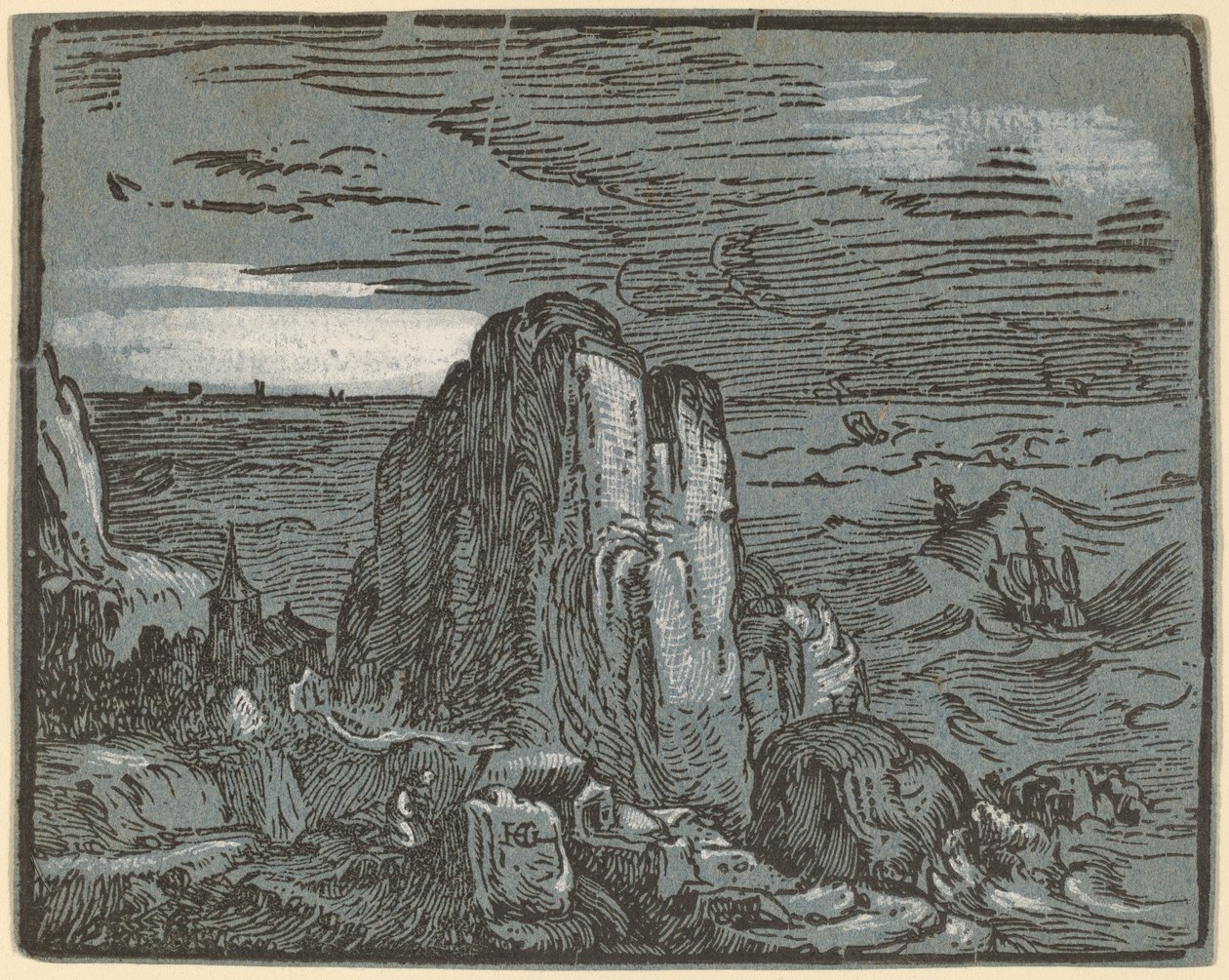 Klippe an einer Küste von Hendrik Goltzius
