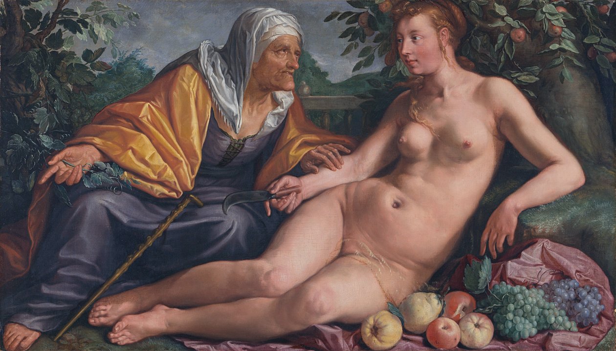 Vertumnus und Pomona von Hendrik Goltzius