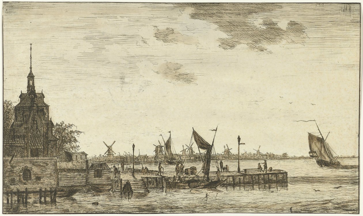 Hafenansicht am Oude Hooft in Rotterdam von Hendrik Kobell