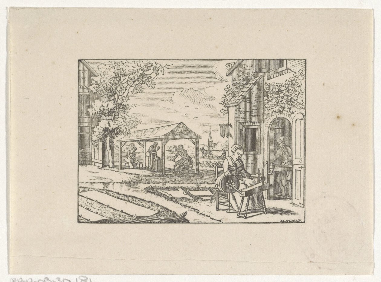 Figuren in einer Textilwerkstatt bei der Arbeit von Hendrik Numan