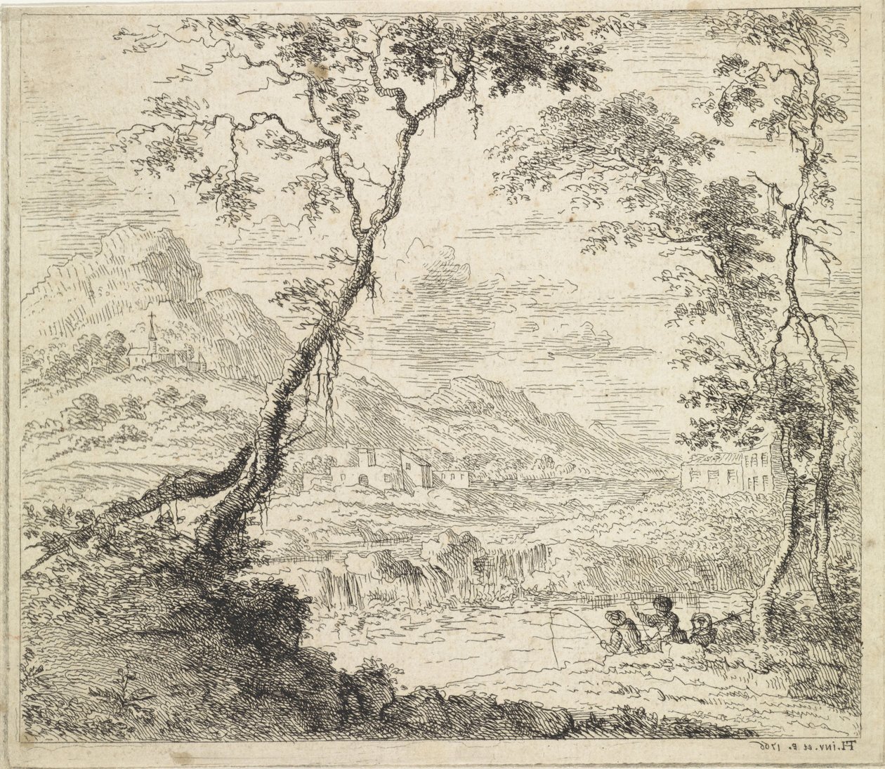 Landschaft mit Fischern an einem Fluss von Hendrik Tavenier