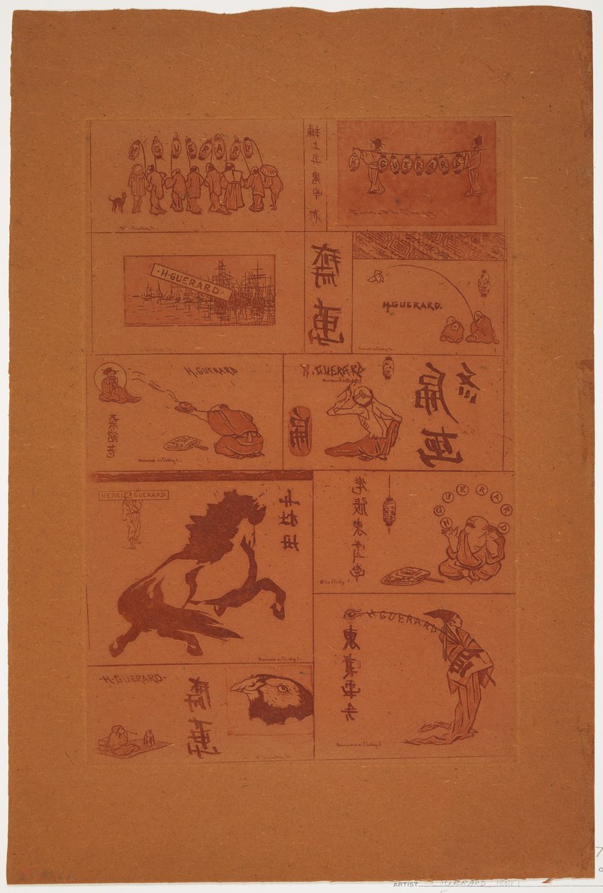 Zehn kleine japanische Motive, ca. 1888 von Henri Charles Guérard