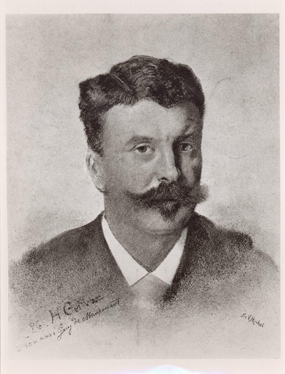 Guy de Maupassant (1850-93), graviert von Victor Augustin Michel (1828-91) von Henri Gervex