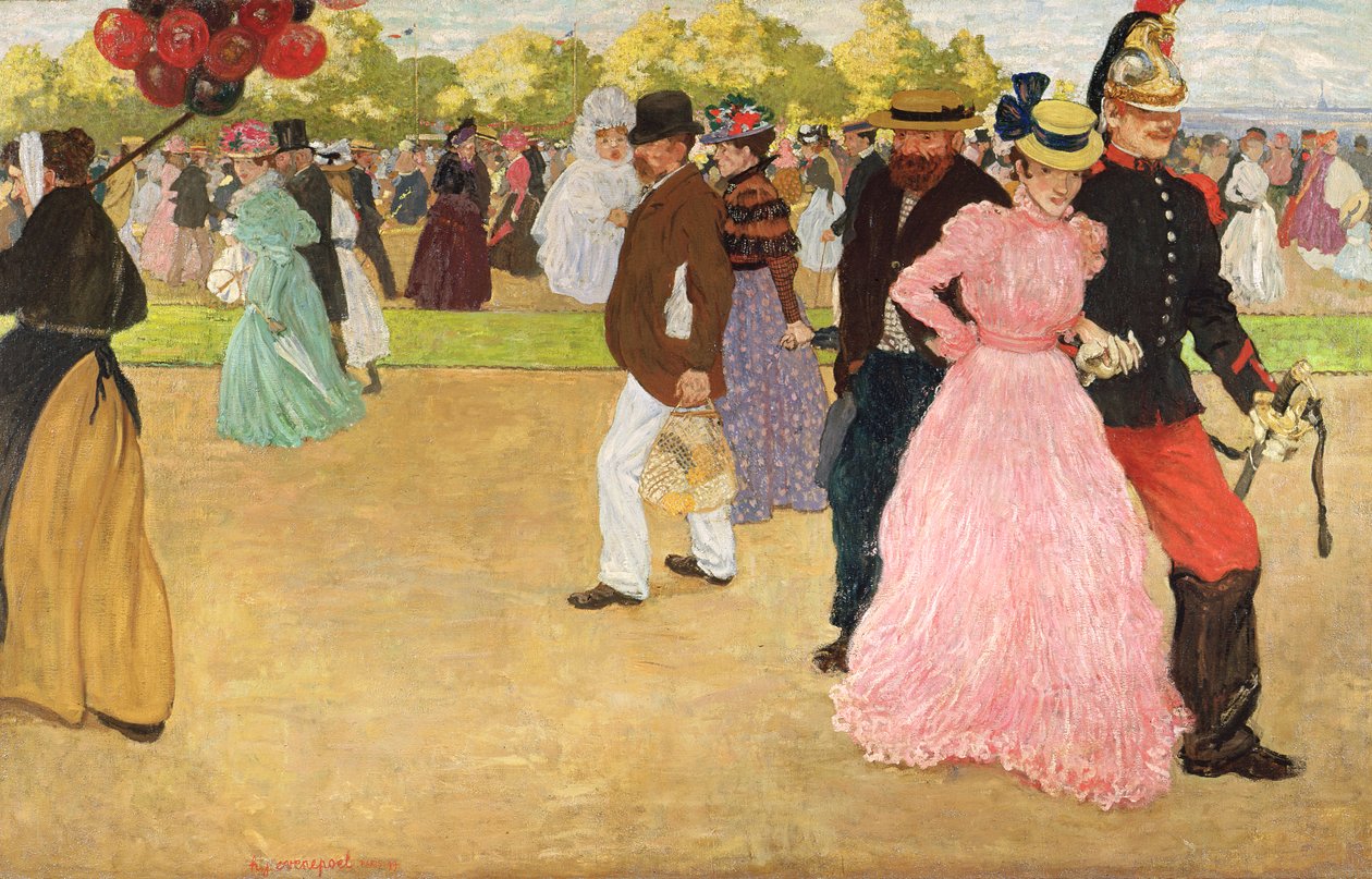 Ein Sonntagsspaziergang im Bois de Boulogne, 1899 von Henri Jacques Edouard Evenepoel
