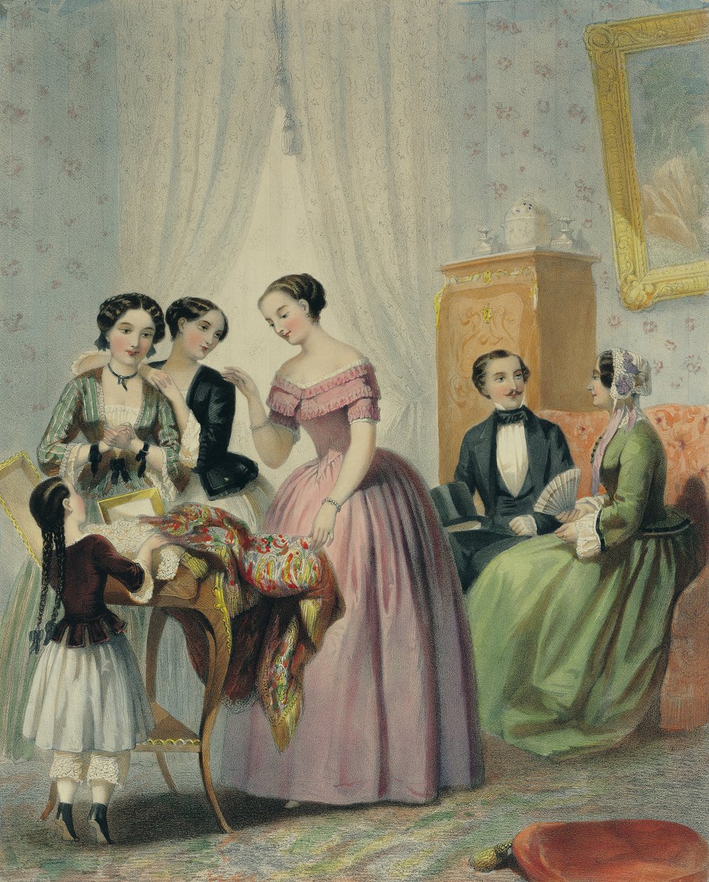 Die Hochzeitsgeschenke, graviert von Bettanier, 1852-53 von Henri Lafon