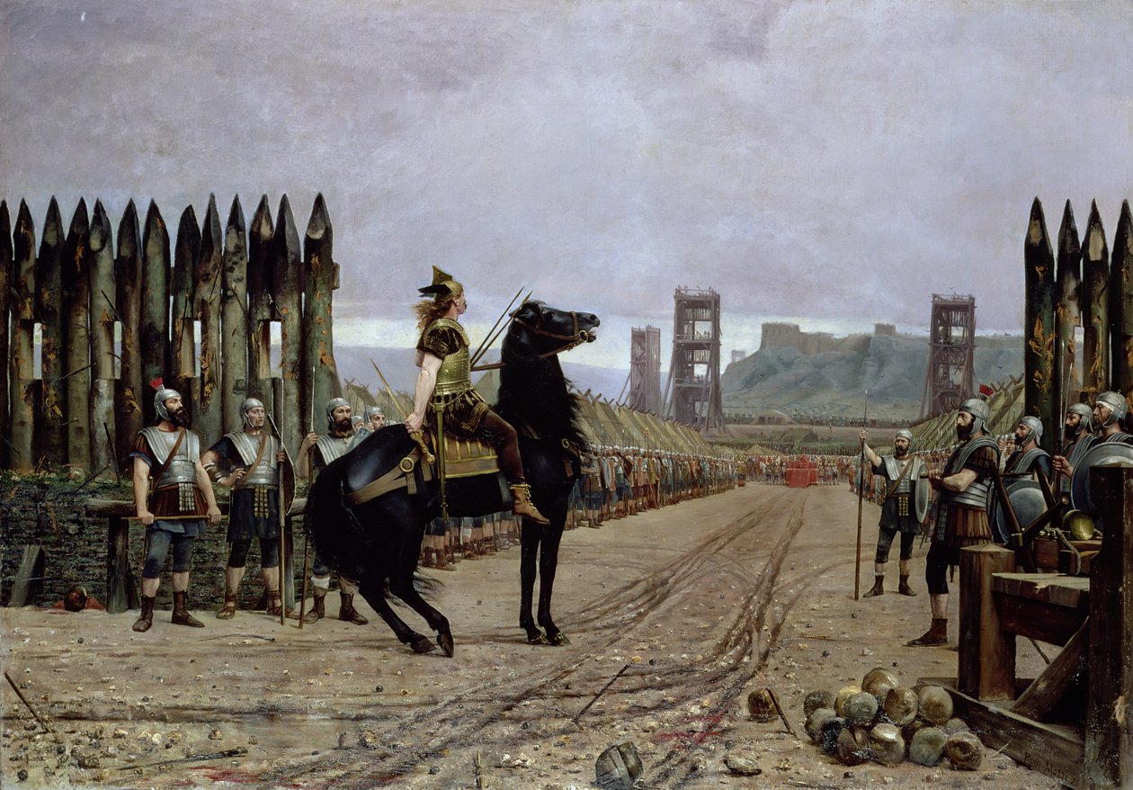 Vercingetorix (72-46 v. Chr.) vor Caesar, 52 v. Chr., 1886 von Henri Paul Motte