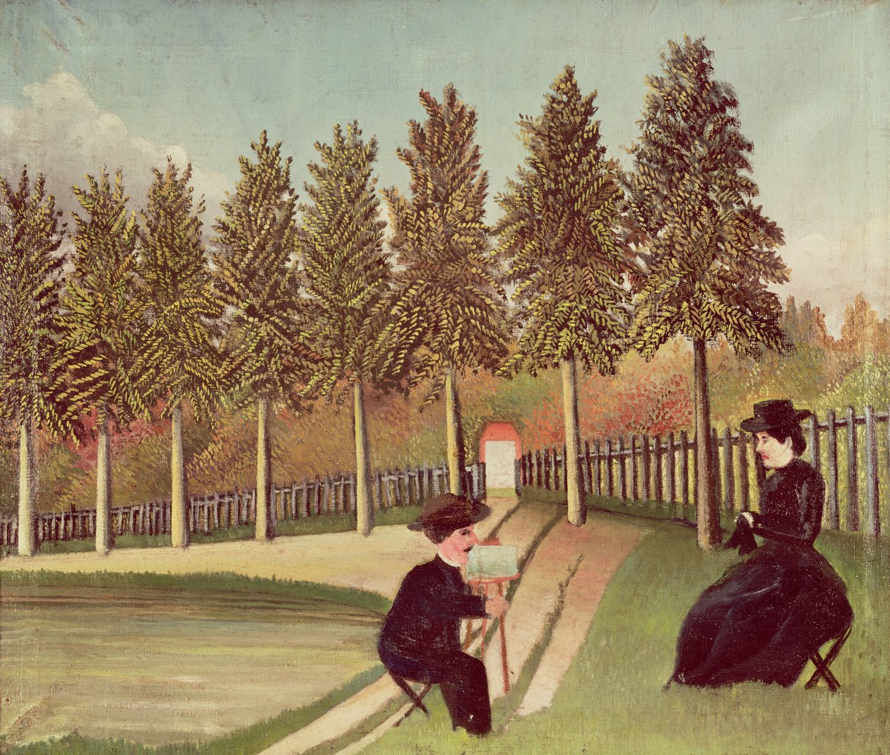 Der Künstler malt seine Frau, 1900-05 von Henri Rousseau