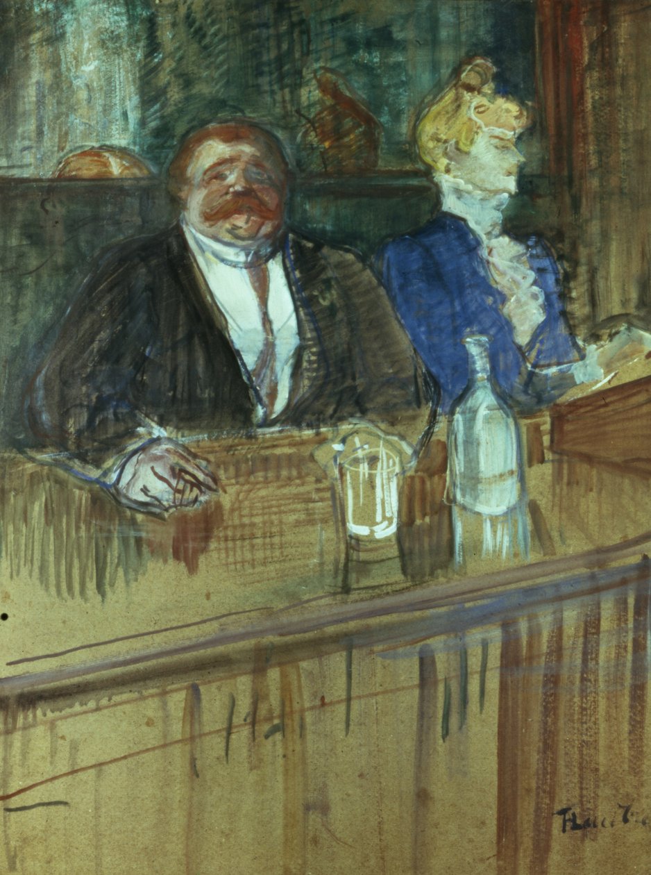 In der Bar: Der dicke Besitzer und der blasse Kassierer, 1898 von Henri de Toulouse Lautrec