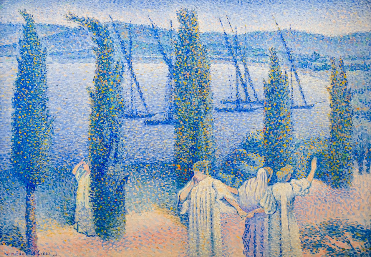 Küstenansicht mit Zypressen von Henri Edmond Cross