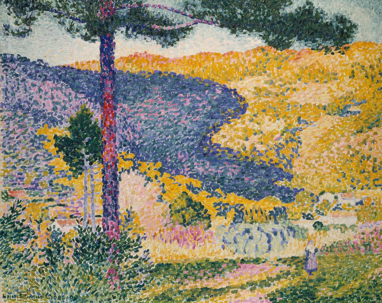 Tal mit Tannen (Schatten auf dem Berg) von Henri Edmond Cross