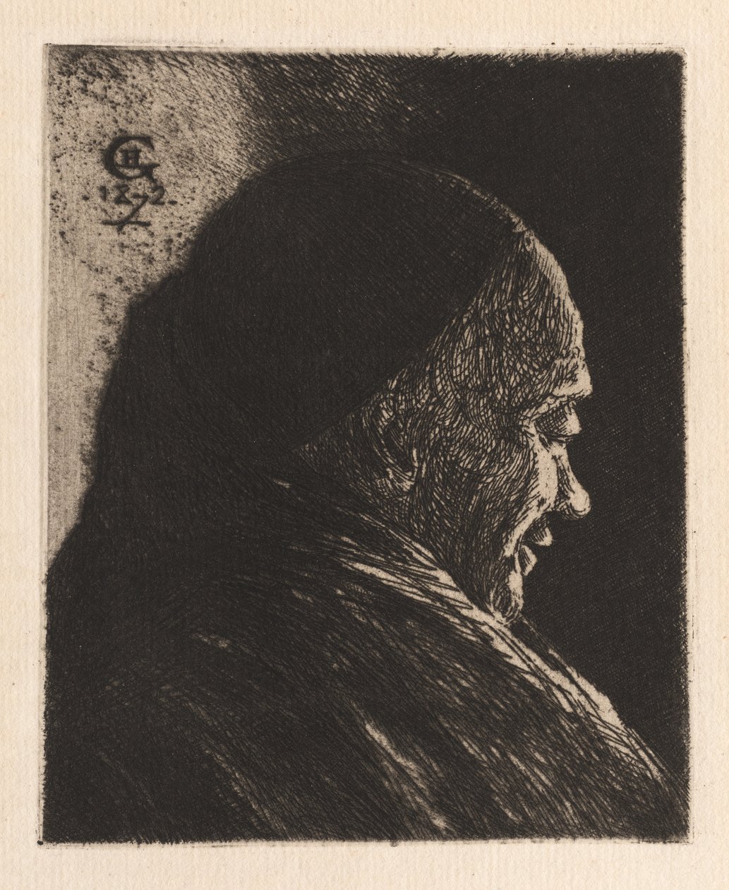 Kopf eines alten Mannes von Henri Charles Guérard