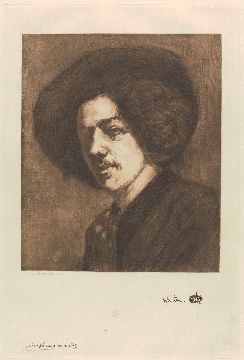 Porträt von Whistler von Henri Charles Guérard
