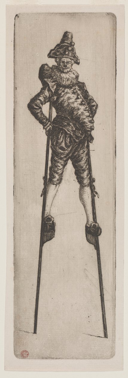 Punchinello auf Stelzen von Henri Charles Guérard
