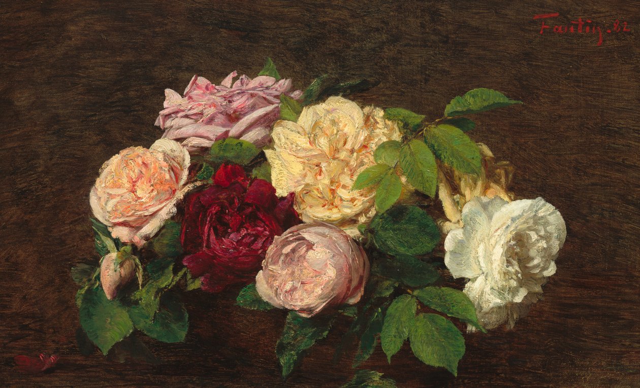 Rosen aus Nizza auf einem Tisch von Ignace Henri Jean Fantin Latour