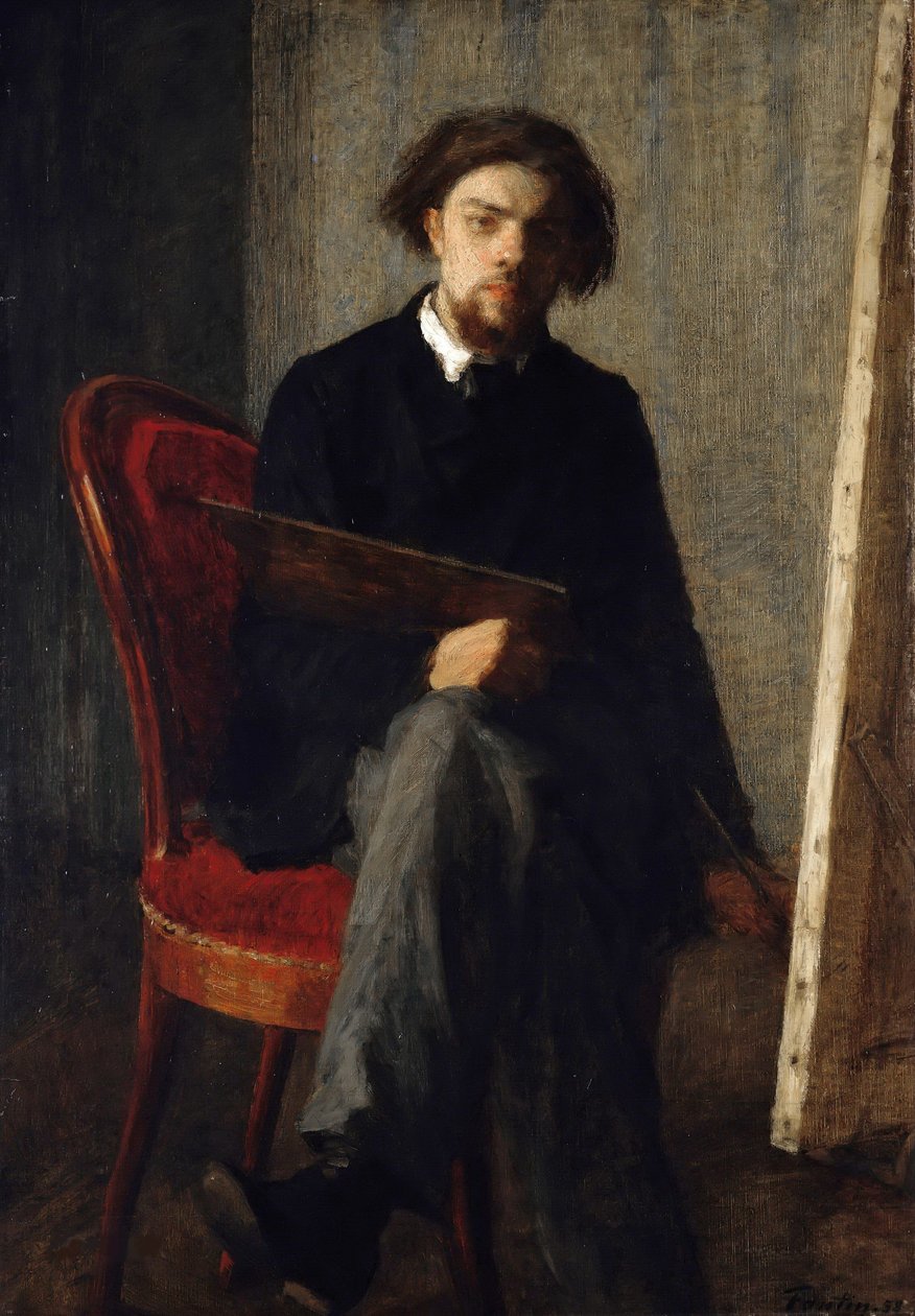 Selbstporträt, 1858 von Ignace Henri Jean Fantin Latour