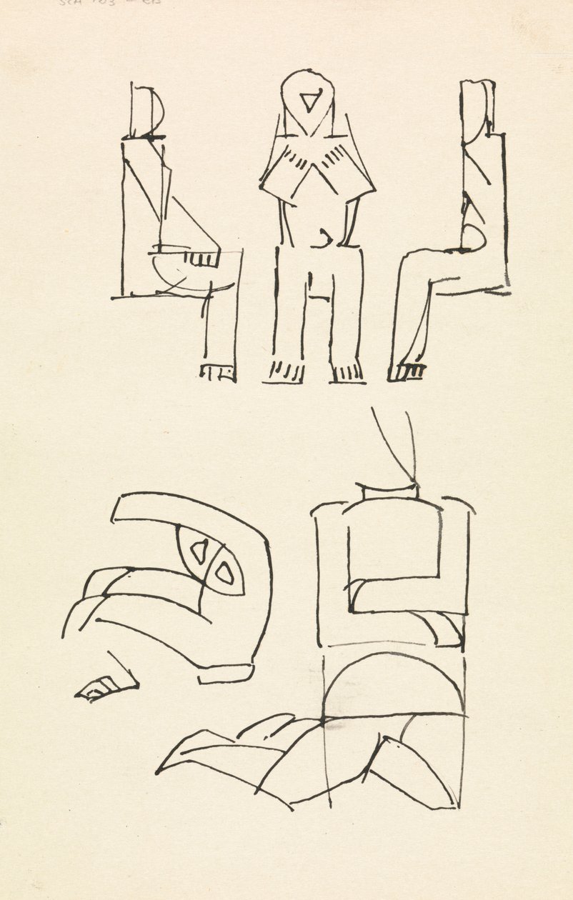 Fünf Figurenstudien von Henri Gaudier Brzeska