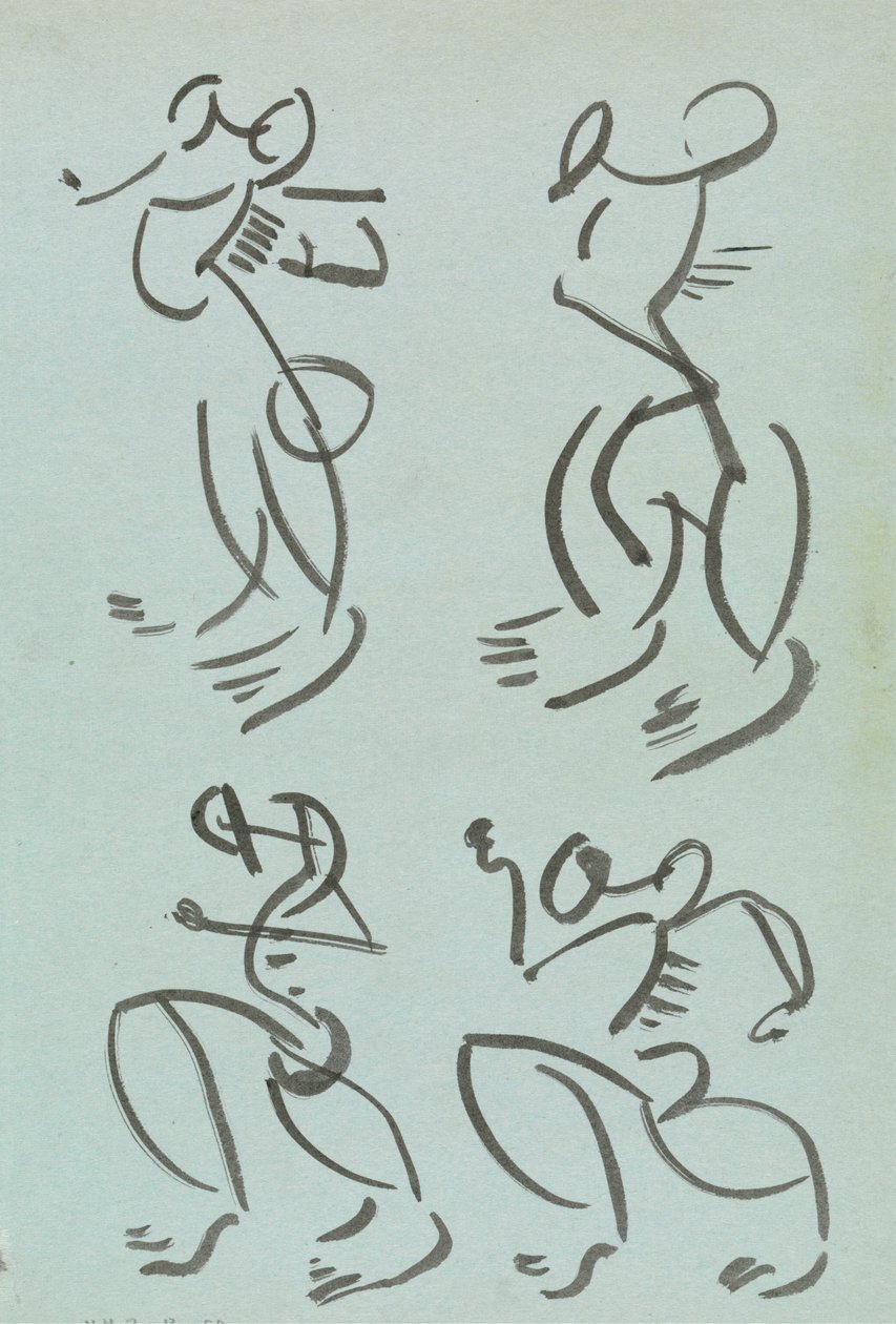 Vier Studien von tanzenden Figuren von Henri Gaudier Brzeska