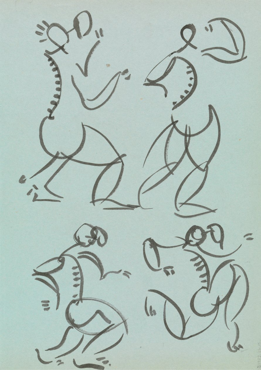 Zwei Ganzkörperfiguren von Henri Gaudier Brzeska