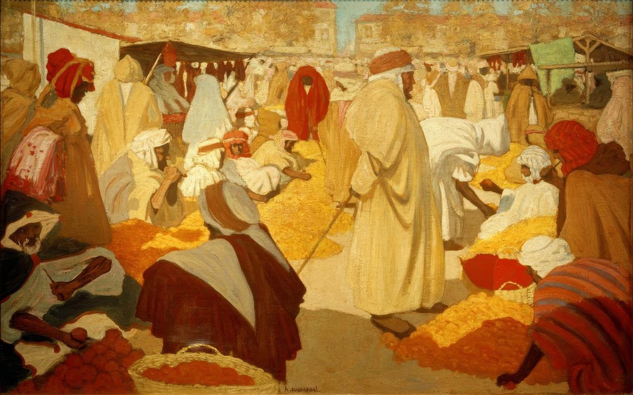 Orangenmarkt in Blidah von Henri Jacques Edouard Evenepoel