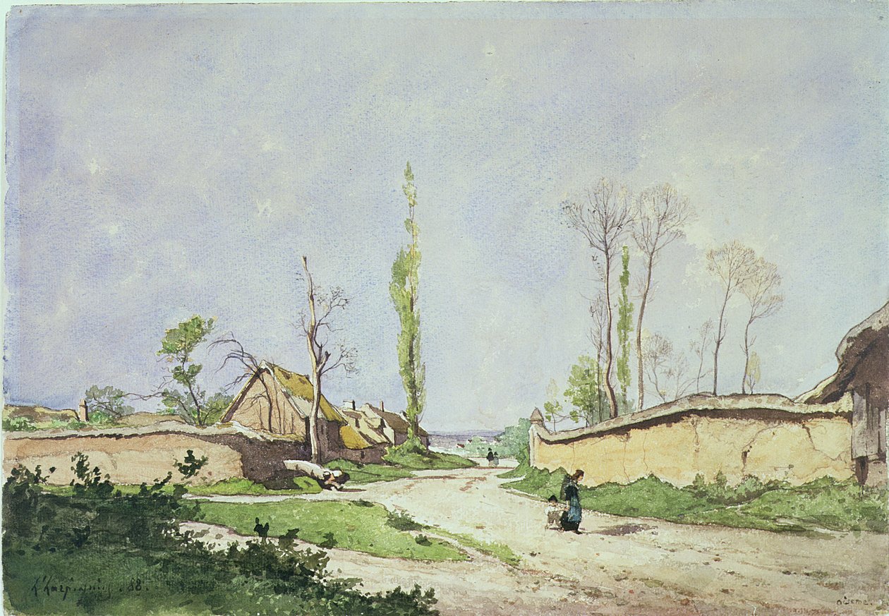 Ein Dorfweg, Oiseme, 1888 von Henri Joseph Harpignies