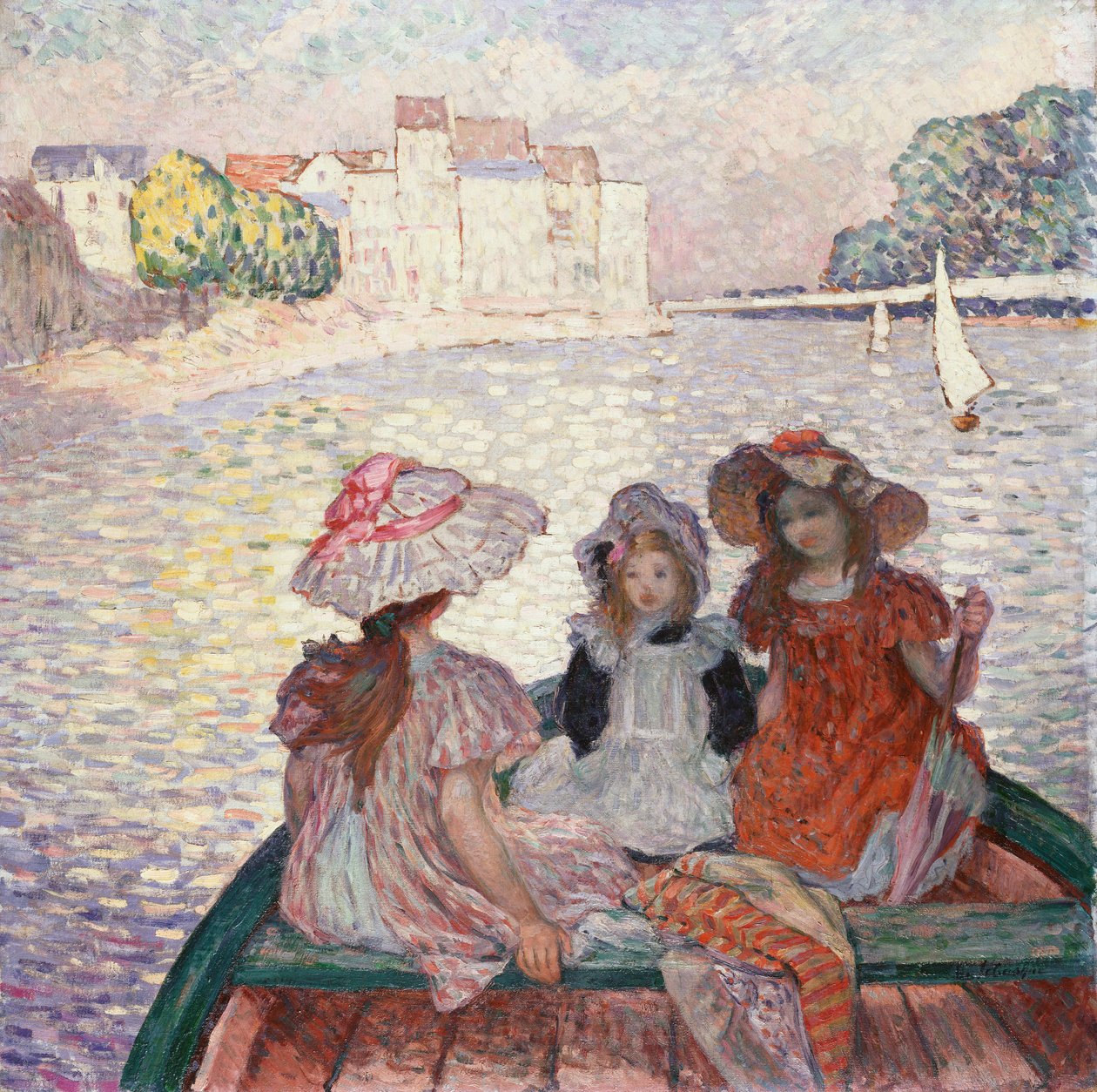 Drei Mädchen in einem Boot von Henri Lebasque