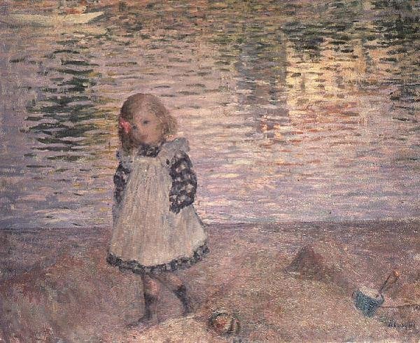Junges Mädchen am Strand von Henri Lebasque