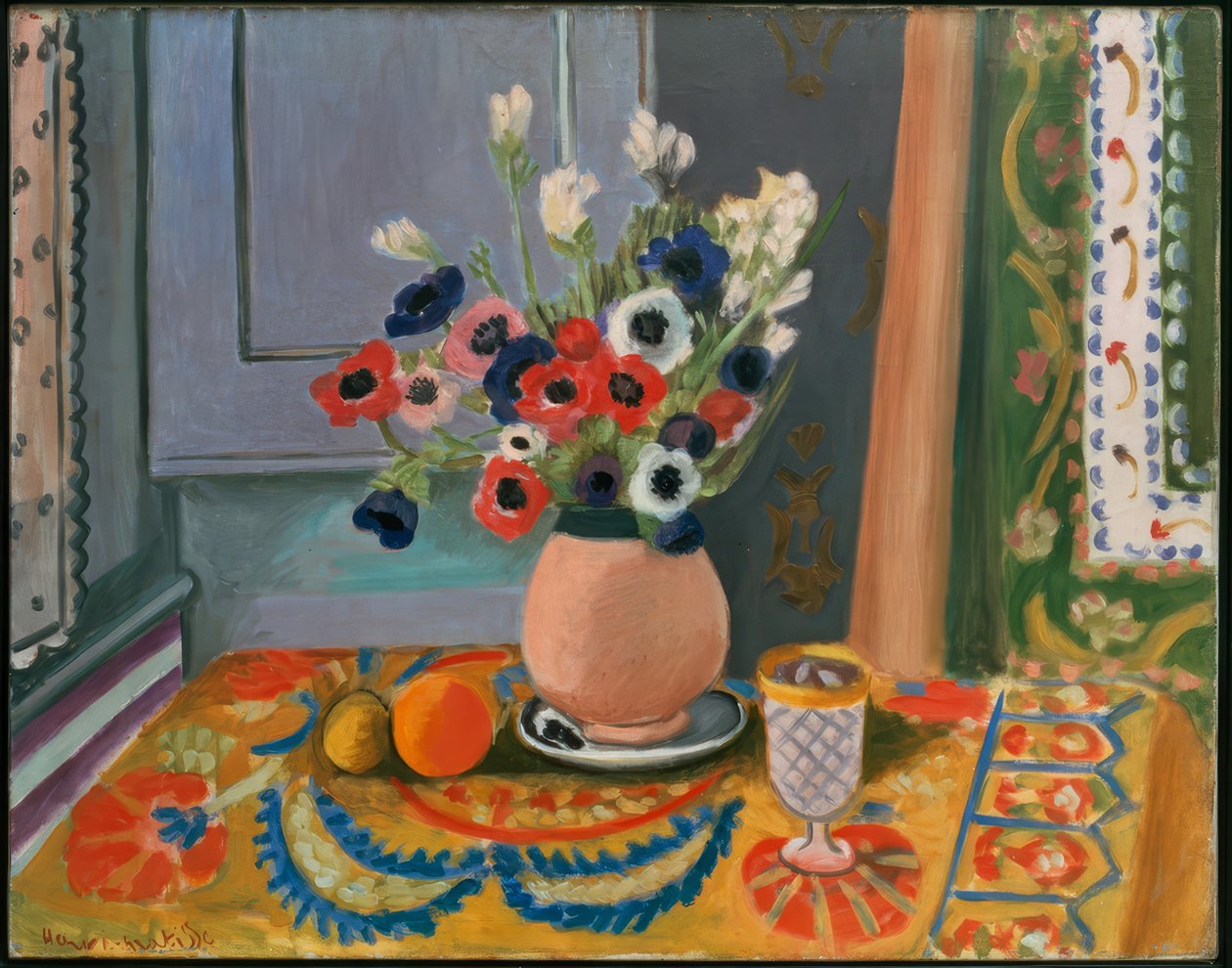 Anemonen in einer irdenen Vase von Henri Matisse