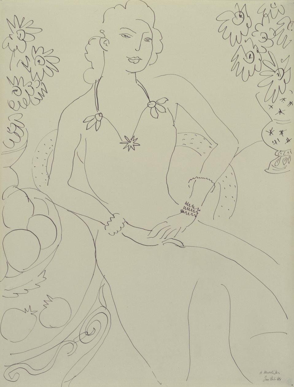 Zeichnung einer sitzenden Frau von Henri Matisse