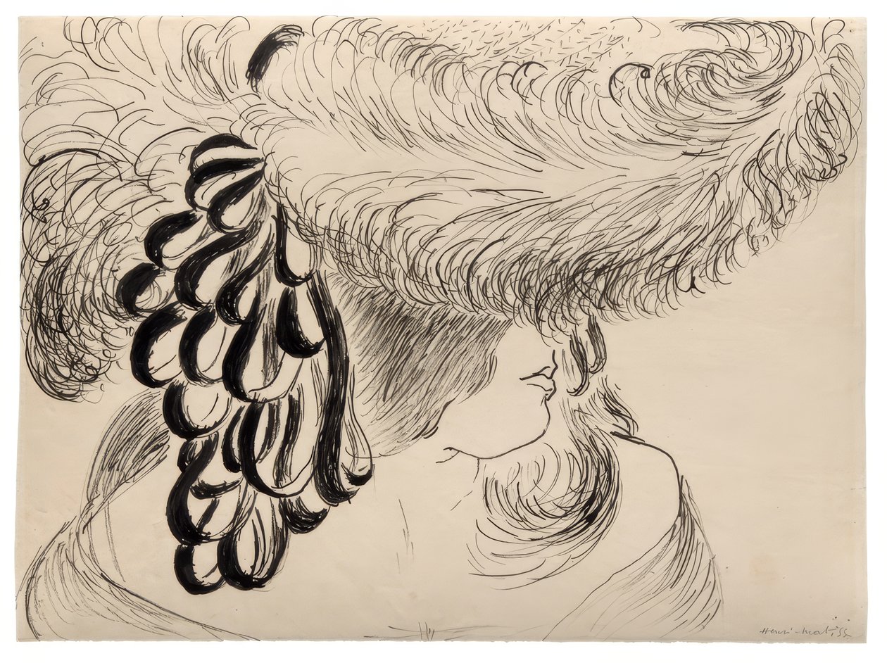 Mädchen mit Federhut (Mlle Antoinette) von Henri Matisse