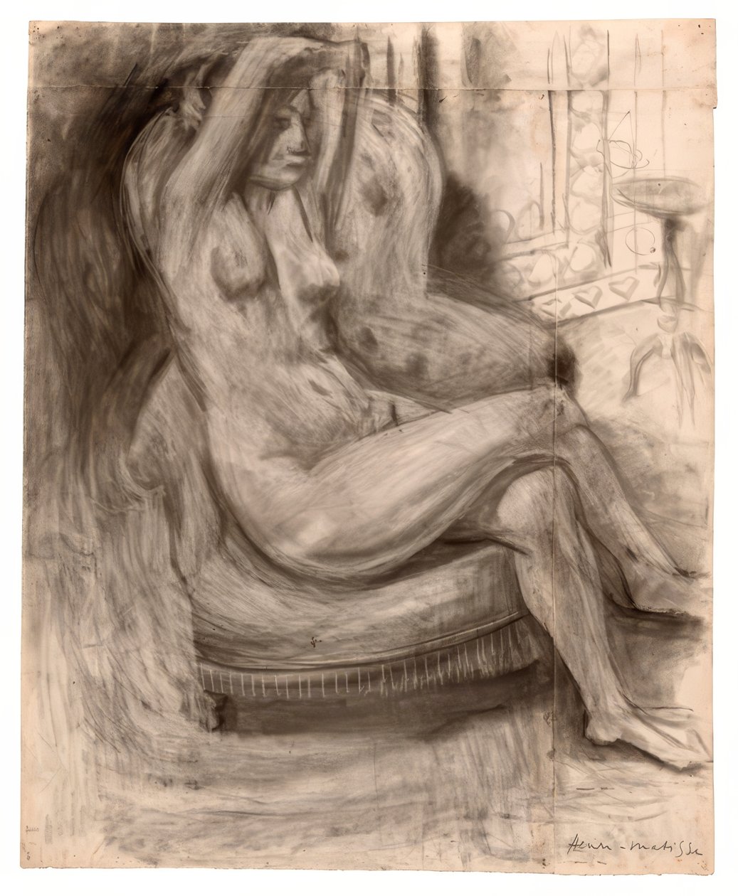 Sitzender Akt mit erhobenen Armen von Henri Matisse