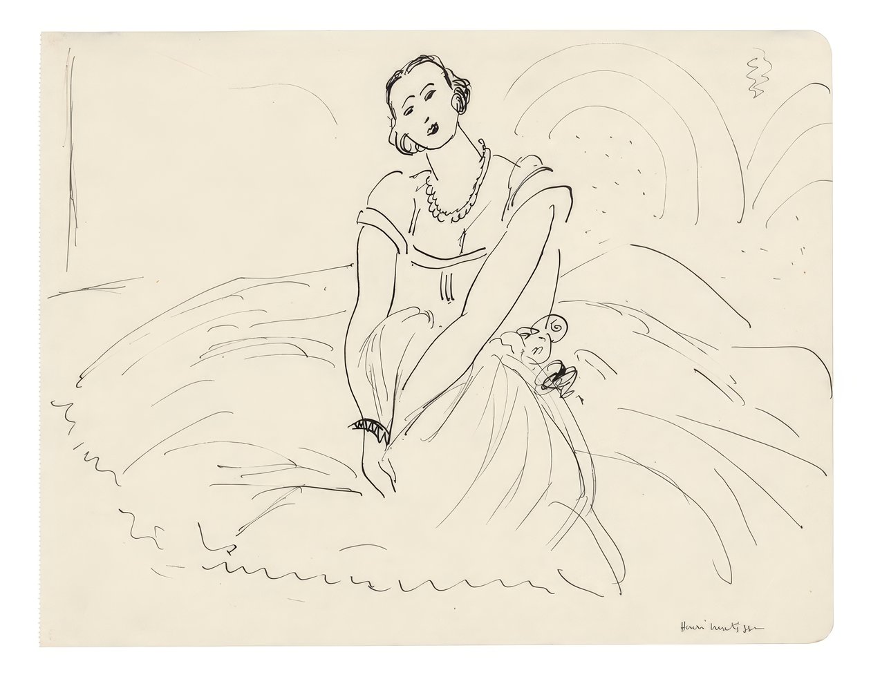 Sitzende Frau mit weitem Kleid von Henri Matisse