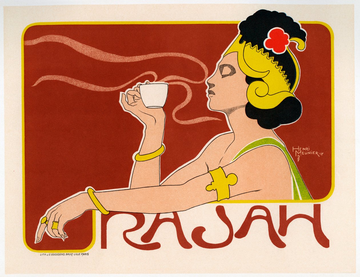 Rajah Kaffeeplakat von Henri Meunier