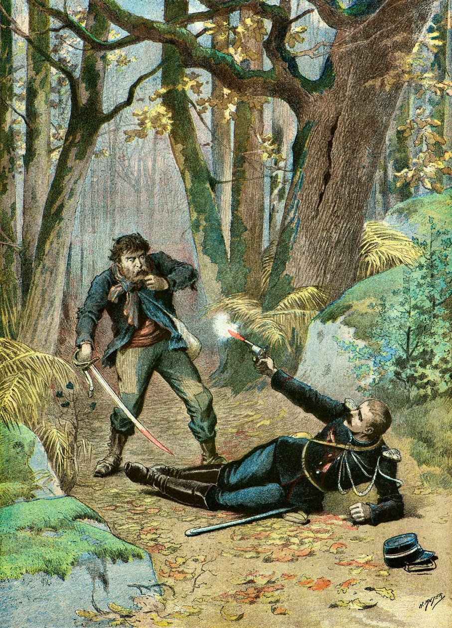 Ein Gendarm von einem Wilderer verwundet von Henri Meyer