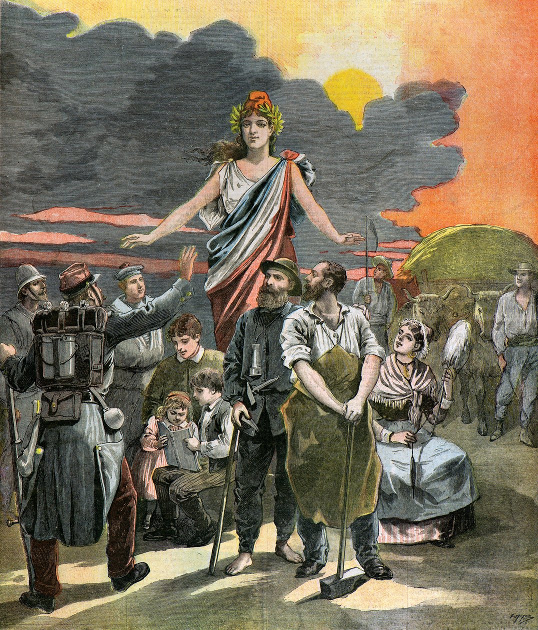 Allegorische Gravur der Französischen Republik von Henri Meyer
