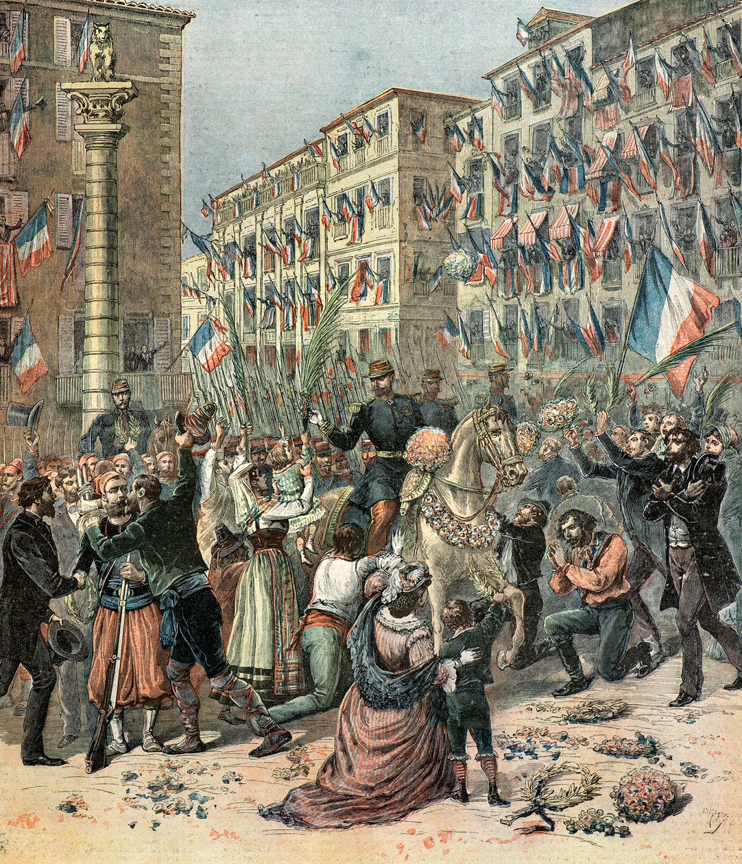 Französische Truppen betreten Mailand von Henri Meyer