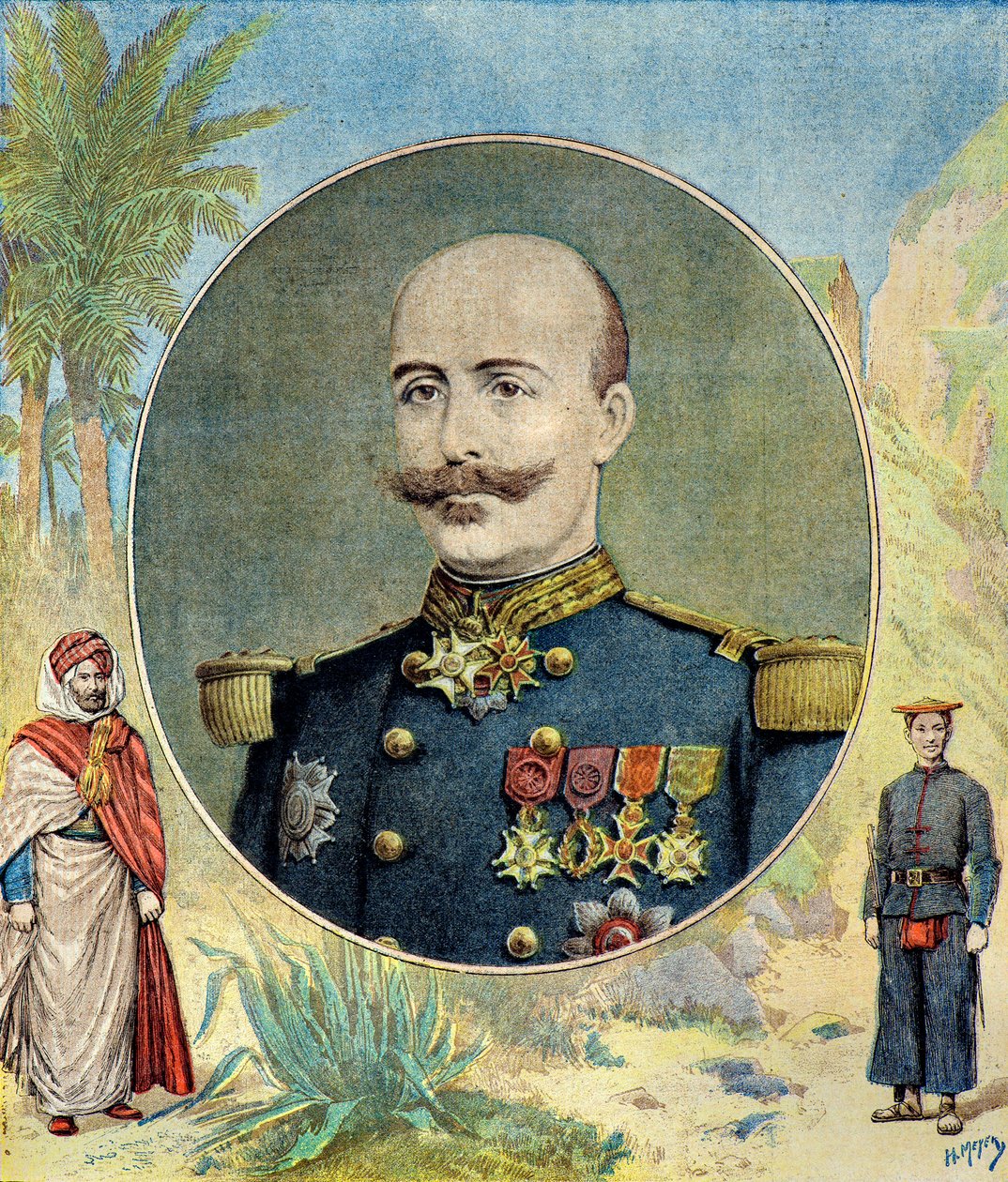 Porträt von General Oscar de Négrier von Henri Meyer
