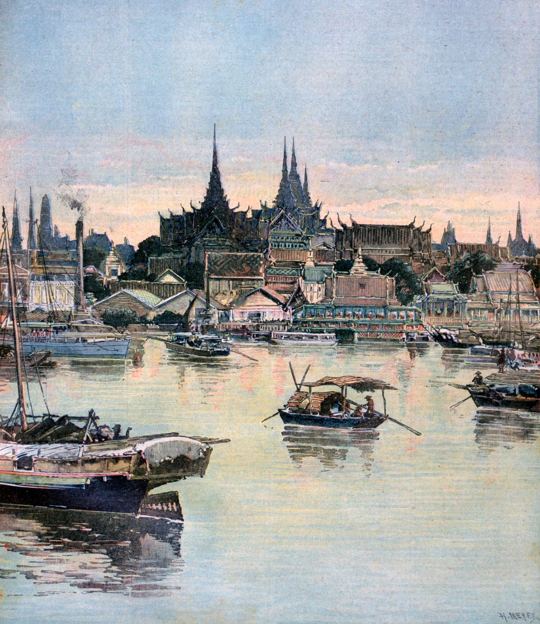 Ansicht von Bangkok, 1893 von Henri Meyer