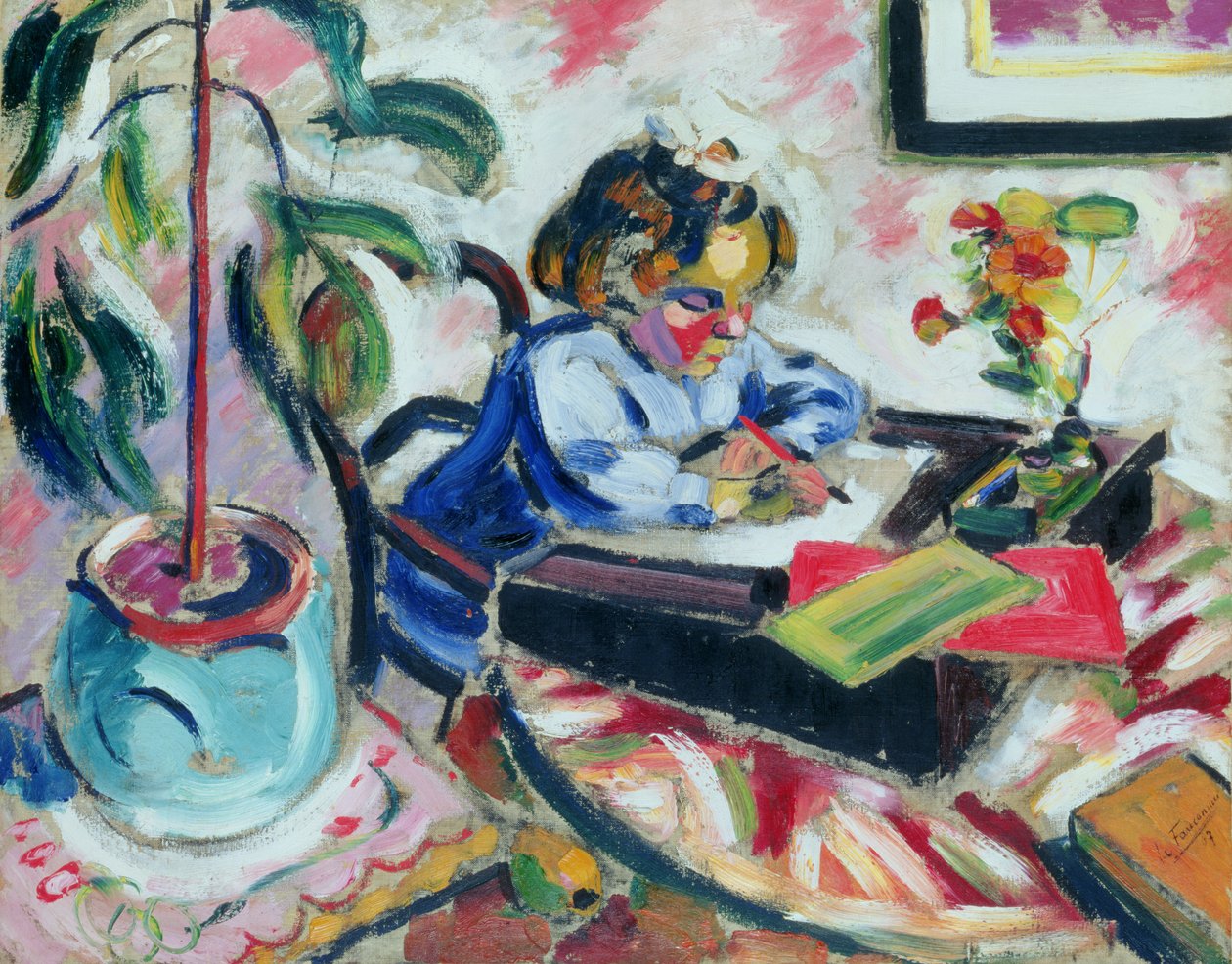 Kleines Schulmädchen von Henri Victor Gabriel Le Fauconnier