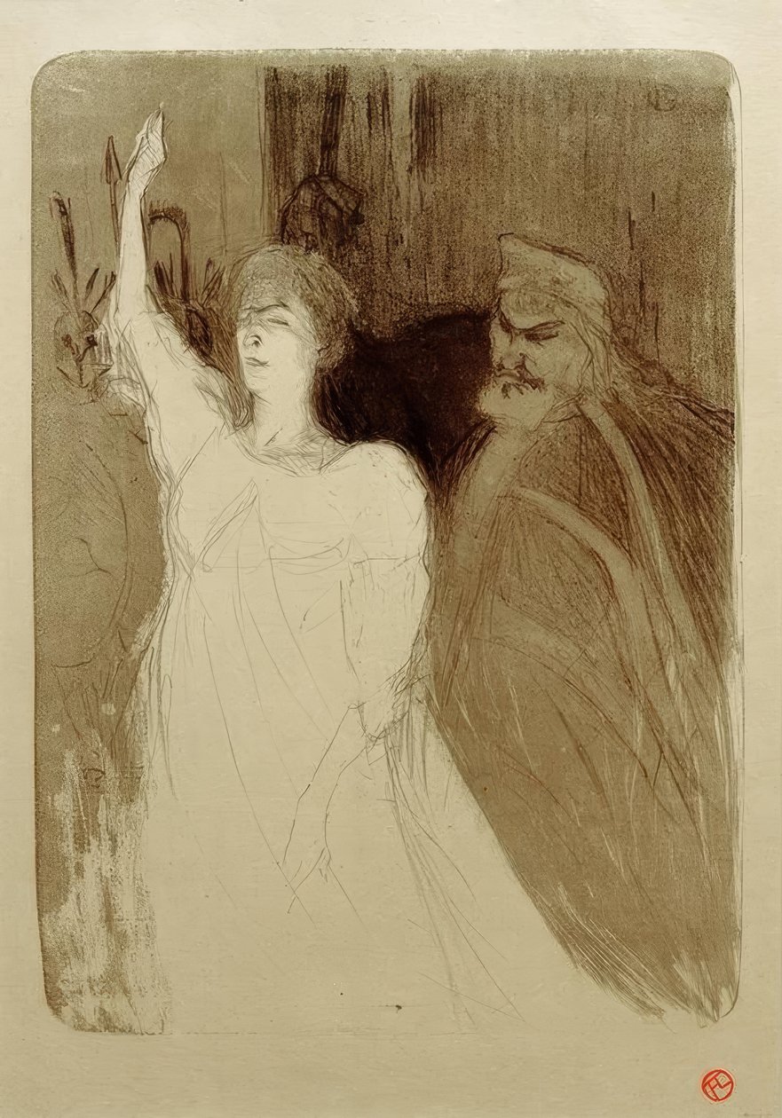 Bartet und Mounet-Sully in Antigone von Henri de Toulouse Lautrec