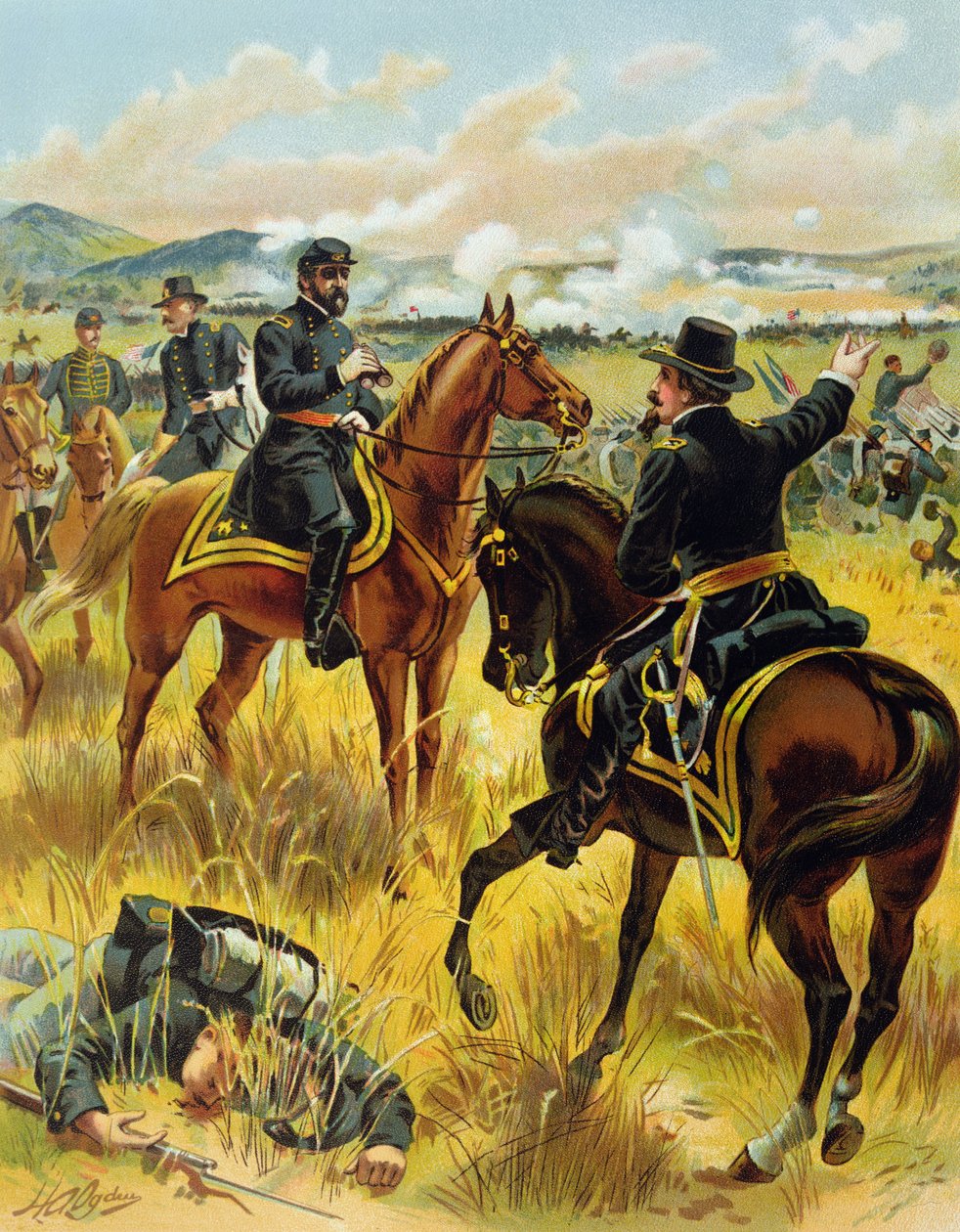 Generalmajor George Meade in der Schlacht von Gettysburg am 2. Juli 1863, 1900 von Henry Alexander Ogden