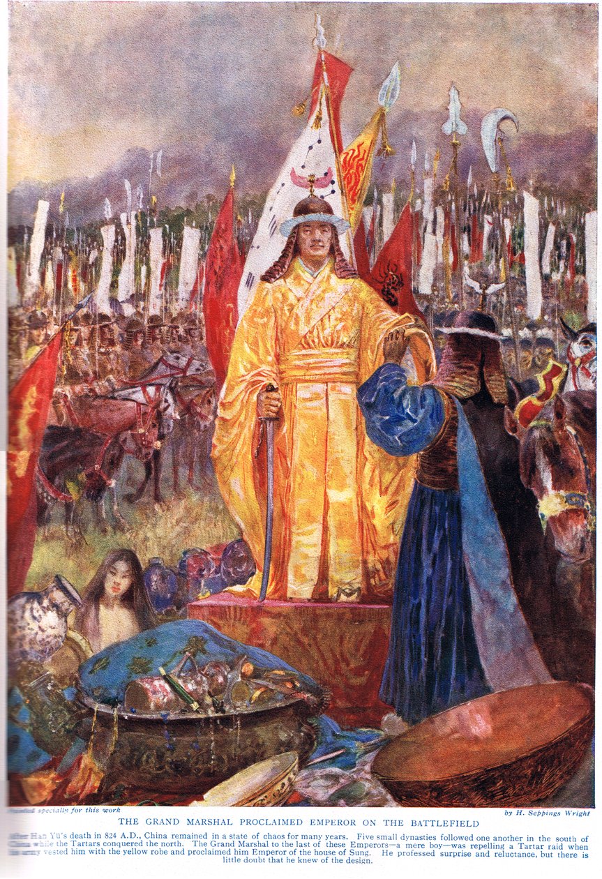 Der Großmarschall zum Kaiser auf dem Schlachtfeld ausgerufen, Illustration aus 